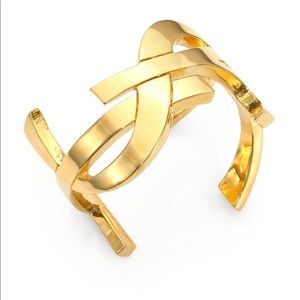 Saint Laurent YSL Monogram Signature Bracelet Gold